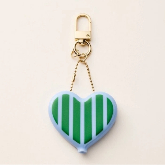 Striped Heart Coin Purse Bag CharmKeychain - kate spade x Target Blue/Gr… - Picture 1 of 3